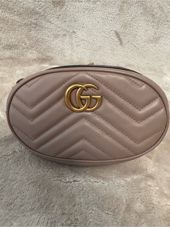 Gucci Handbags - Gucci Nude Chevron GG Marmont Crossbody Belt Bag